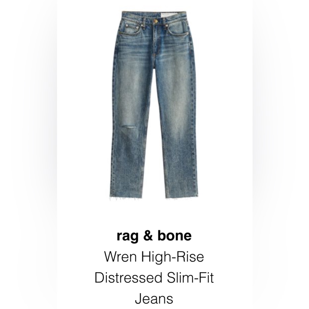 Rag & Bone Wren High-Rise Slim Fit Jeans -Size 26